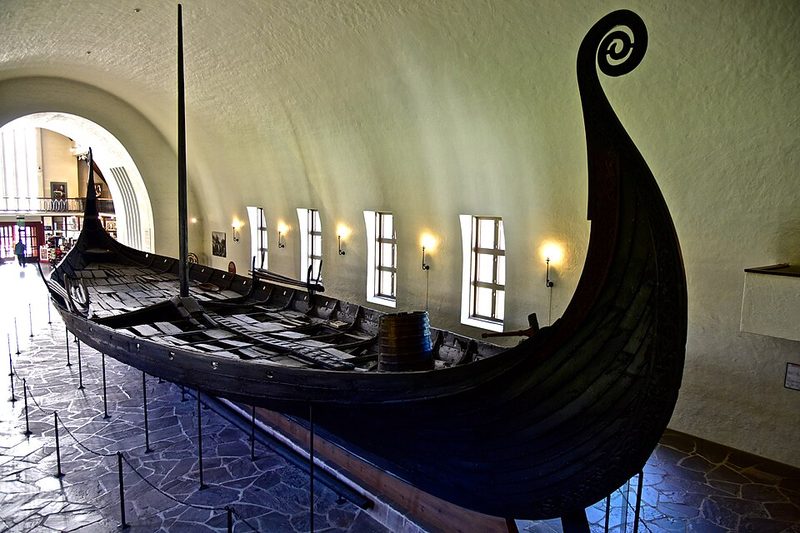The Oseberg Viking ship, excavated in Norway