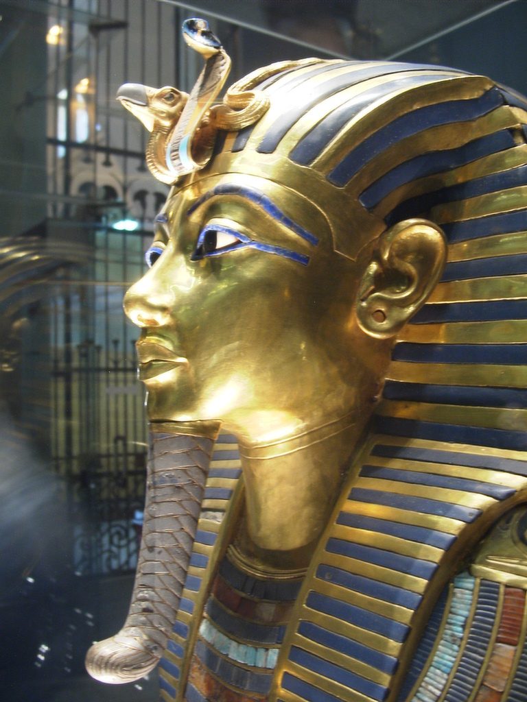 The golden funerary mask of Tutankhamun